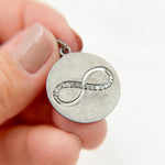 Load image into Gallery viewer, DC099. Diamond &amp; Sterling Silver Round Infinity Symbol Pendant
