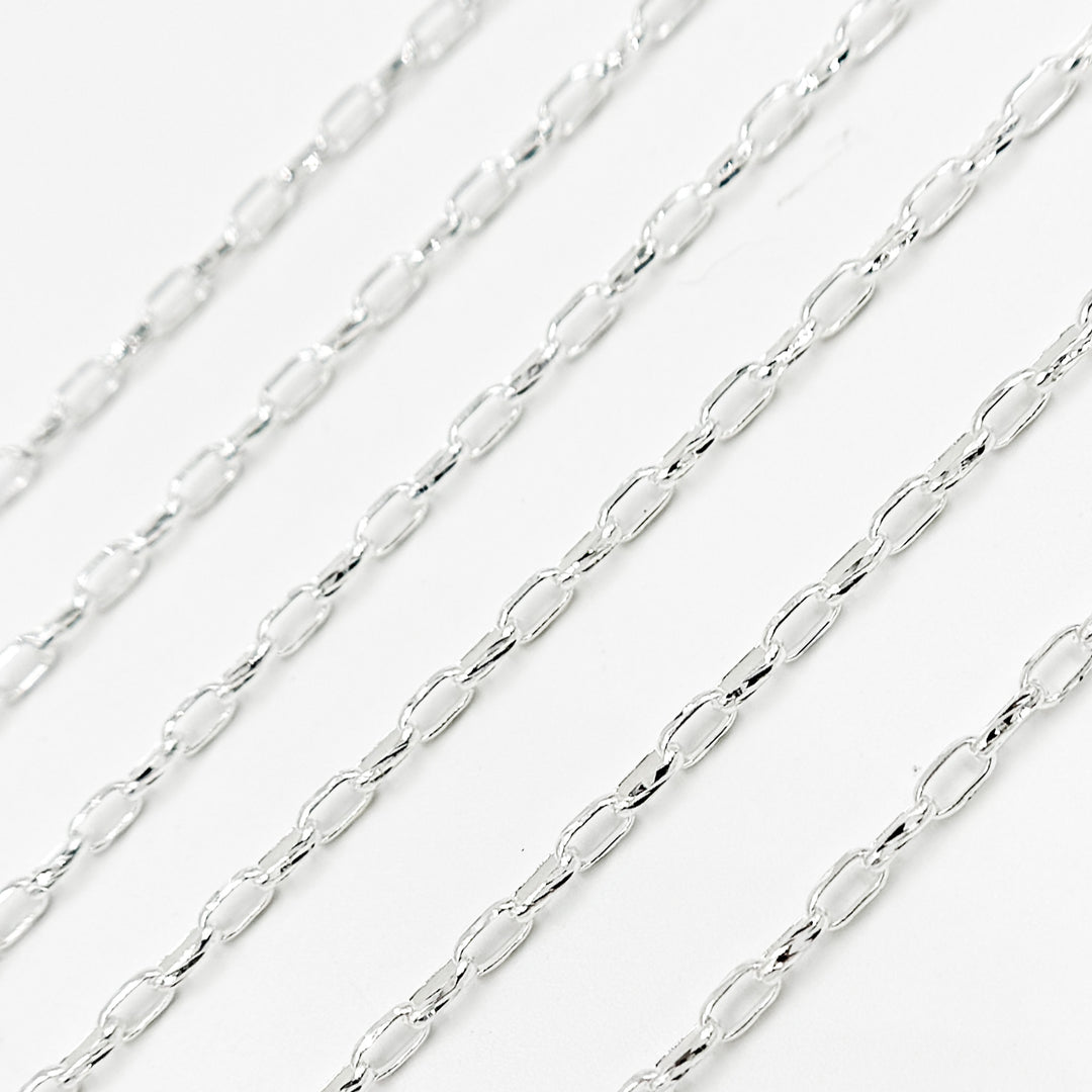 Y128SS. Sterling Silver Diamond Cut Box Link Chain