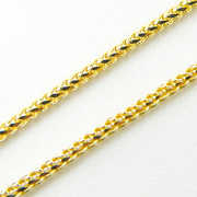  14K Solid Gold Wheat Chain