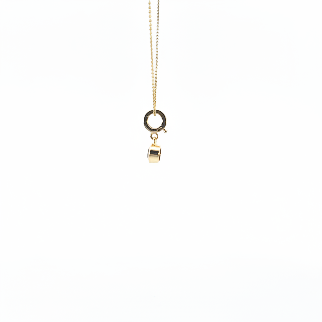 CMF00357B. 14K Solid Gold Blue Natural Diamond Round Charm