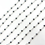 Load image into Gallery viewer, BSP24SS. Black Spinel 925 Sterling Silver Wire Wrap Chain