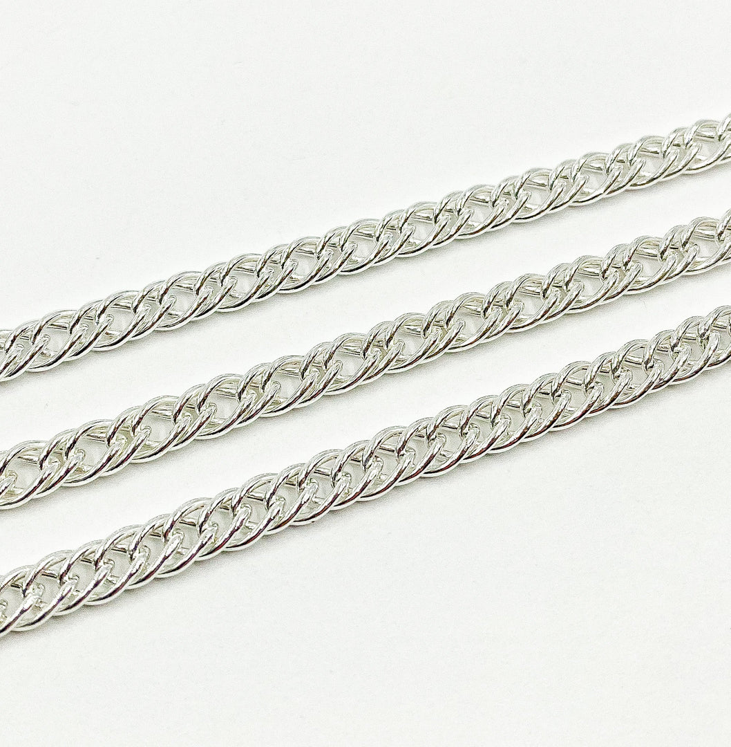 925 Sterling Silver Double Curb Chain. V35SS