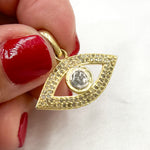 Load image into Gallery viewer, DP290. Diamond Sterling Silver Eye Pendant with Polki Diamond
