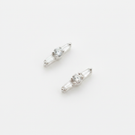 Load image into Gallery viewer, ER421062. 14K Solid Gold Diamond Bar Studs