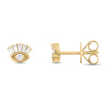 Load image into Gallery viewer, ER421145. 14K Solid Gold Diamond Eye Studs
