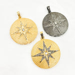 Load image into Gallery viewer, DP364. Diamond Sterling Silver Round Star Pendant
