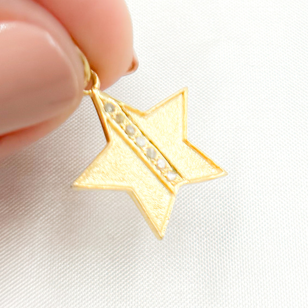 DC989. Diamond Sterling Silver Star Charm