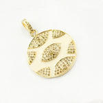 Load image into Gallery viewer, DP827A. Diamond Sterling Silver Round Eye Enamel Pendant
