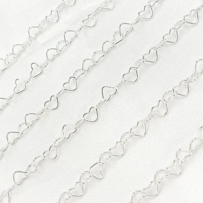 630SS. Sterling Silver Heart Link Chain