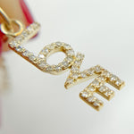 Load image into Gallery viewer, 14k Solid Gold Diamond Love Word Charm. GDP407
