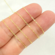 14k Solid Yellow Gold Smooth Cable Link Chain