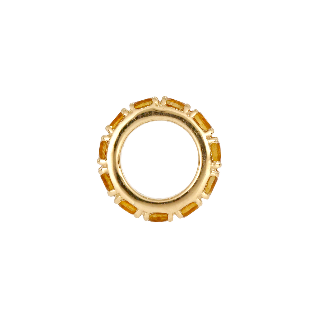 14K Solid Gold Gemstone Round Ring