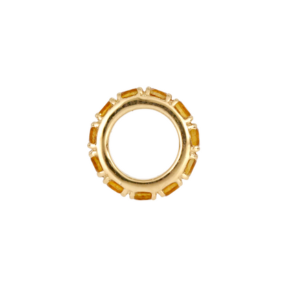 14K Solid Gold Gemstone Round Ring
