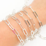 Load image into Gallery viewer, Y103FSS. Sterling Silver Flat Paperclip Chain
