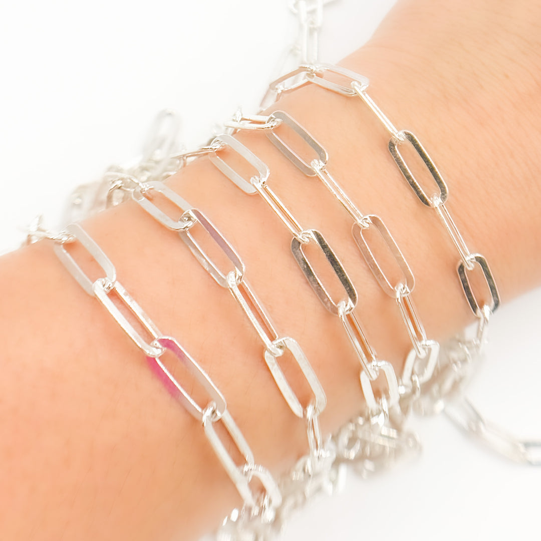 Y103FSS. Sterling Silver Flat Paperclip Chain