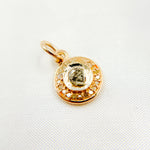 Load image into Gallery viewer, DC933. Diamond Sterling Silver Round Charm with Polki Diamond
