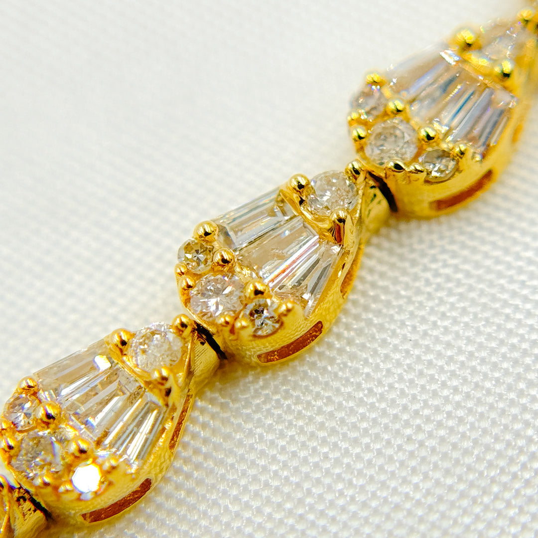 14k Solid Gold Diamond Drop Bracelet. TJ0018