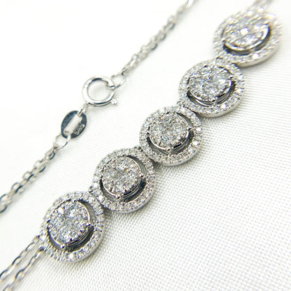 NK112603. 14K Solid White Gold Diamond Necklace