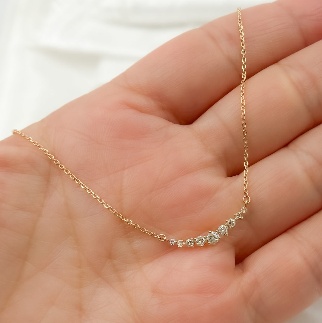 14K Solid Gold Diamond Necklace. NFD71427