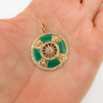 Load image into Gallery viewer, 14K Gold Symbols Round Pendant

