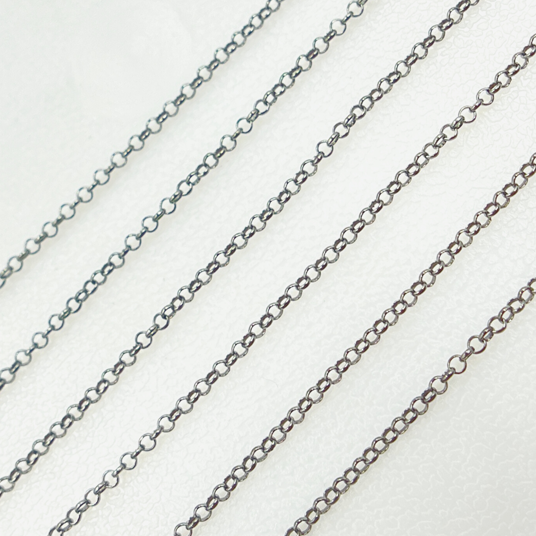 V213OX. Oxidized Sterling Silver Rolo Chain