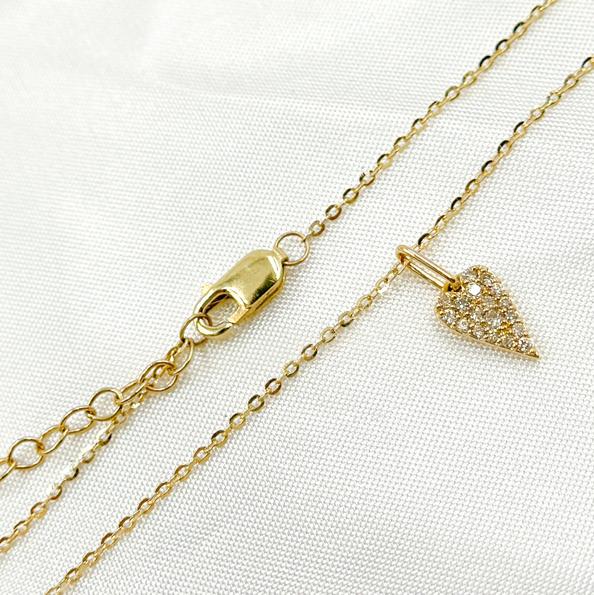 PHE38753. 14K Solid Gold Heart Shape Diamond Necklace