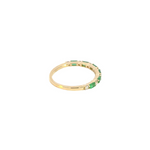 Load image into Gallery viewer, 14k Solid Gold Diamond and Emerald Half Eternity Ring. RAB01632EM
