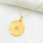 Load image into Gallery viewer, 14k Solid Gold Diamond and Gold Circle Charm. GDP16
