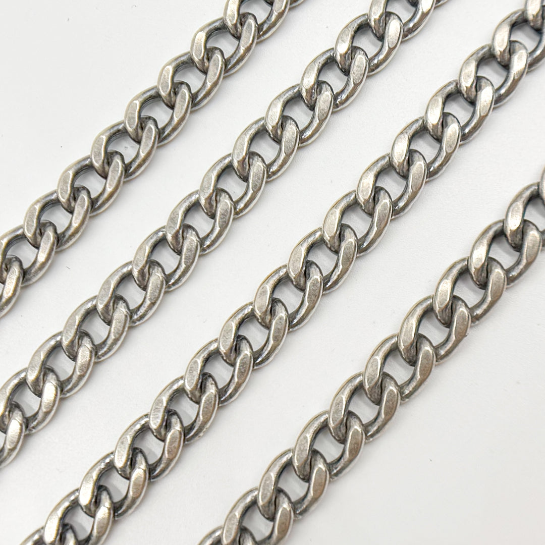 960OX. Oxidized Sterling Silver Thick Curb Chain