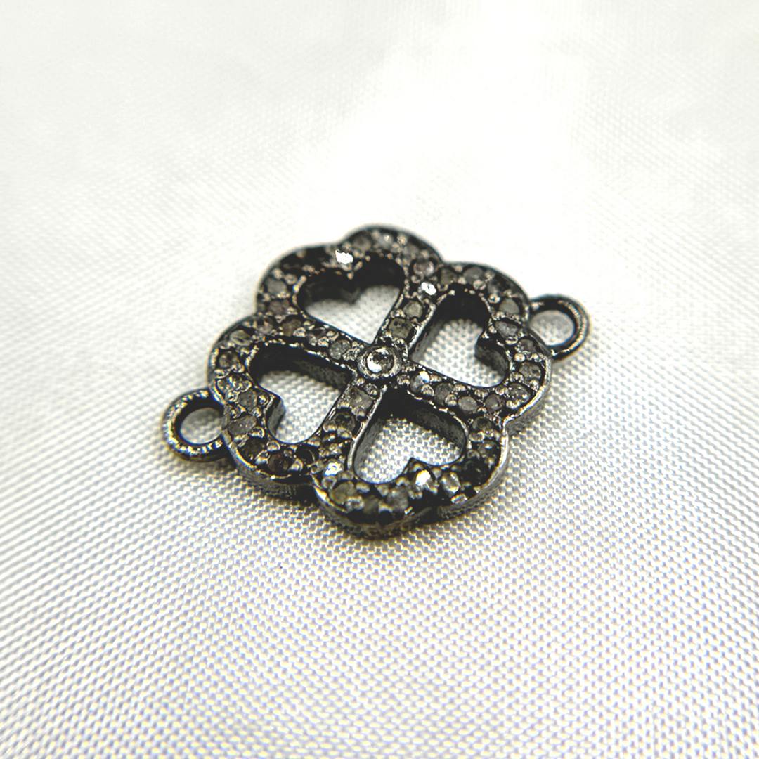 DC263. Diamond & Sterling Silver Flower Connector