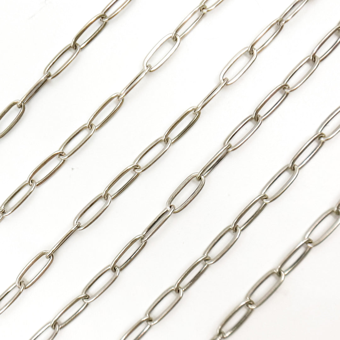 2903FOX. Oxidized Sterling Silver Flat Paperclip Chain