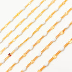Load image into Gallery viewer, Shop NOW Gold Filled White Color Enamel Marina Link Chain
