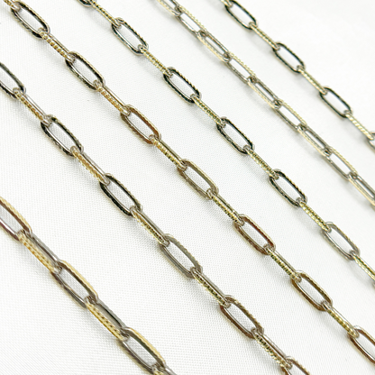 Buy Black Rhodium and Gold Plated Paperclip Textured Chain