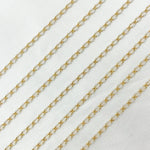 Load image into Gallery viewer, 925 Sterling Silver Gold Plated White Enamel Cable Link Chain. V244WTGP
