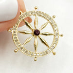 Load image into Gallery viewer, DP687. Diamond Sterling Silver Round Flower Pendant with Gemstone
