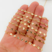 V301GF. 14k Gold Filled Diamond Cut Marina Link Chain