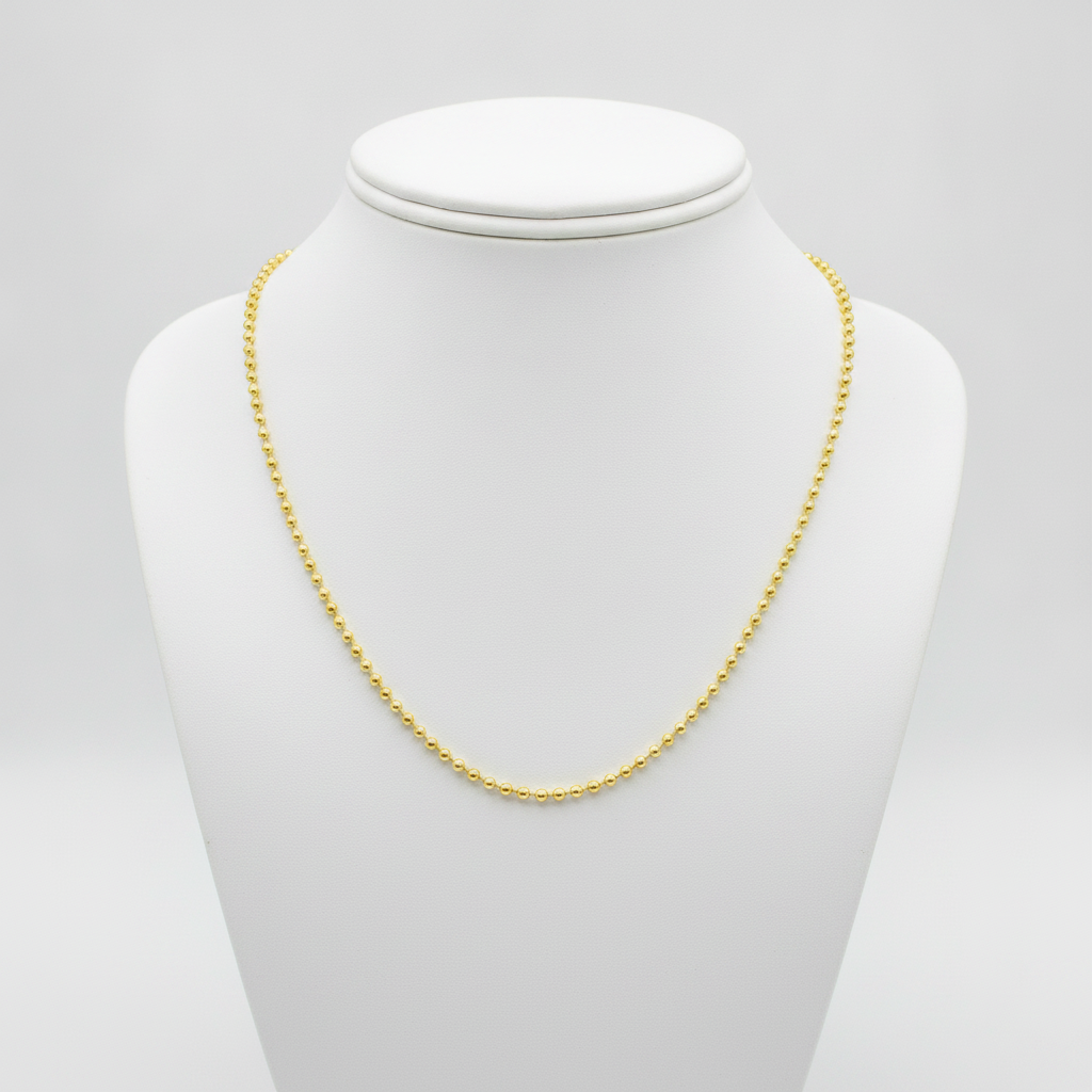 200CP. 14k Solid Yellow Gold Bead Chain
