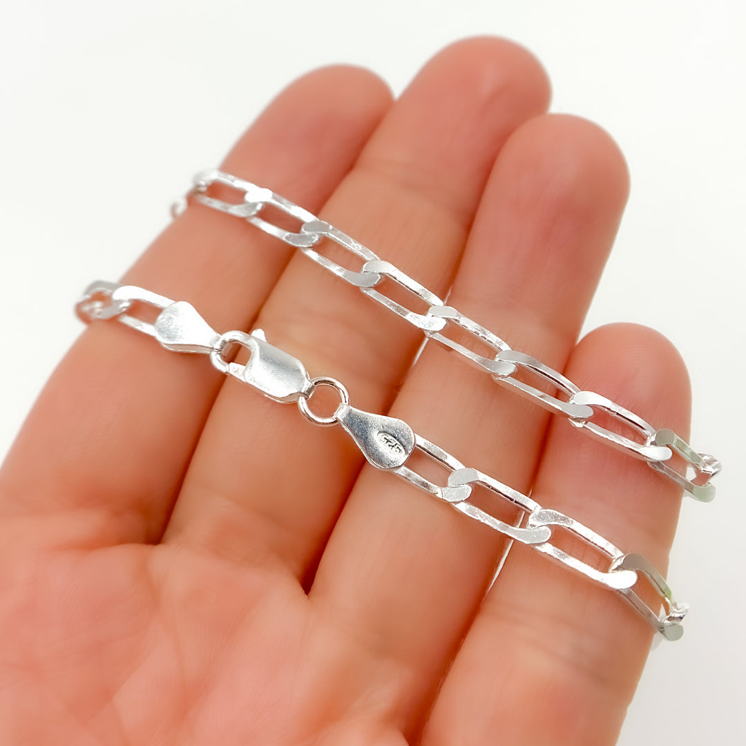 Sterling Silver Flat Paperclip Necklace
