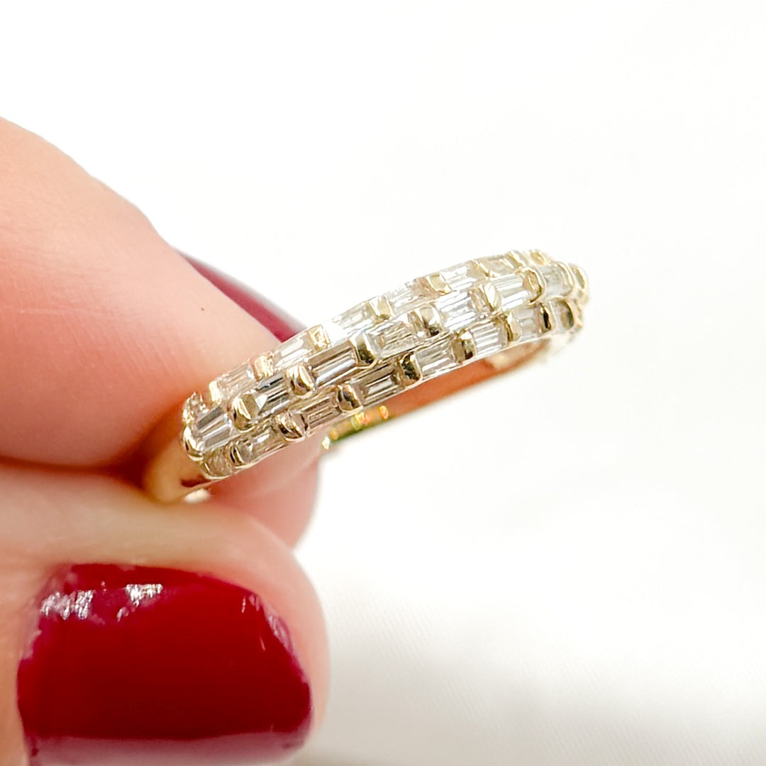 14K Solid Gold Diamond Baguette Ring. RFI17617