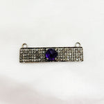 Load image into Gallery viewer, DC10. Silver Diamond and Gemstone Rectangle Connector
