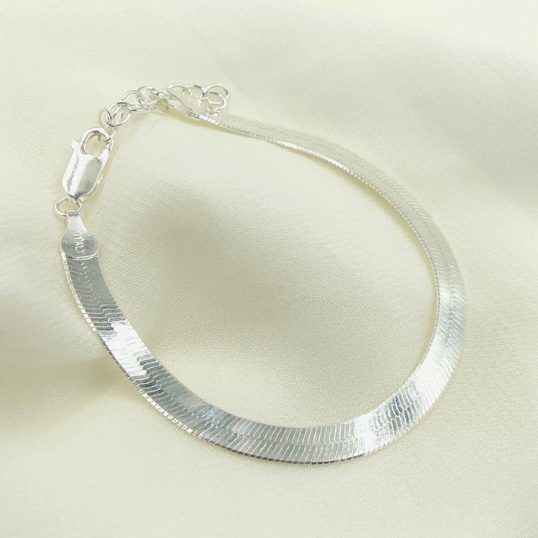 925 Sterling Silver Herringbone 5.5mm Width Bracelet. HER1SSBracelet