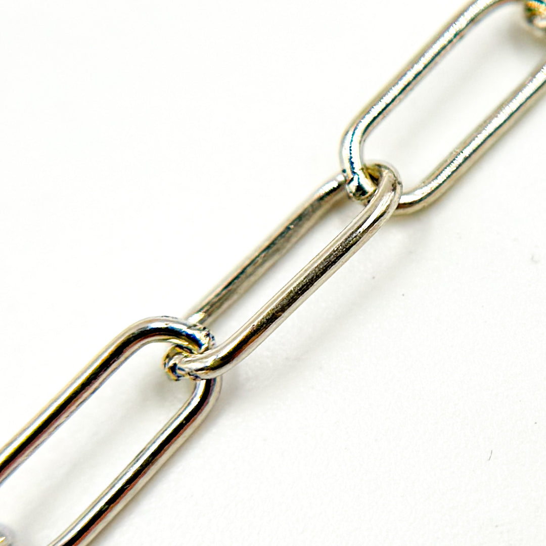 Y138OX. Oxidized Sterling Silver Round Paperclip Necklace