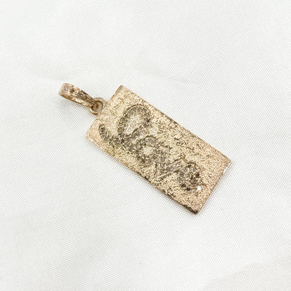 DP541. Diamond & Sterling Silver Rectangle Love Pendant