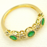 Load image into Gallery viewer, 14K Solid Gold Diamond and Emerald Ring. RAC01373EM
