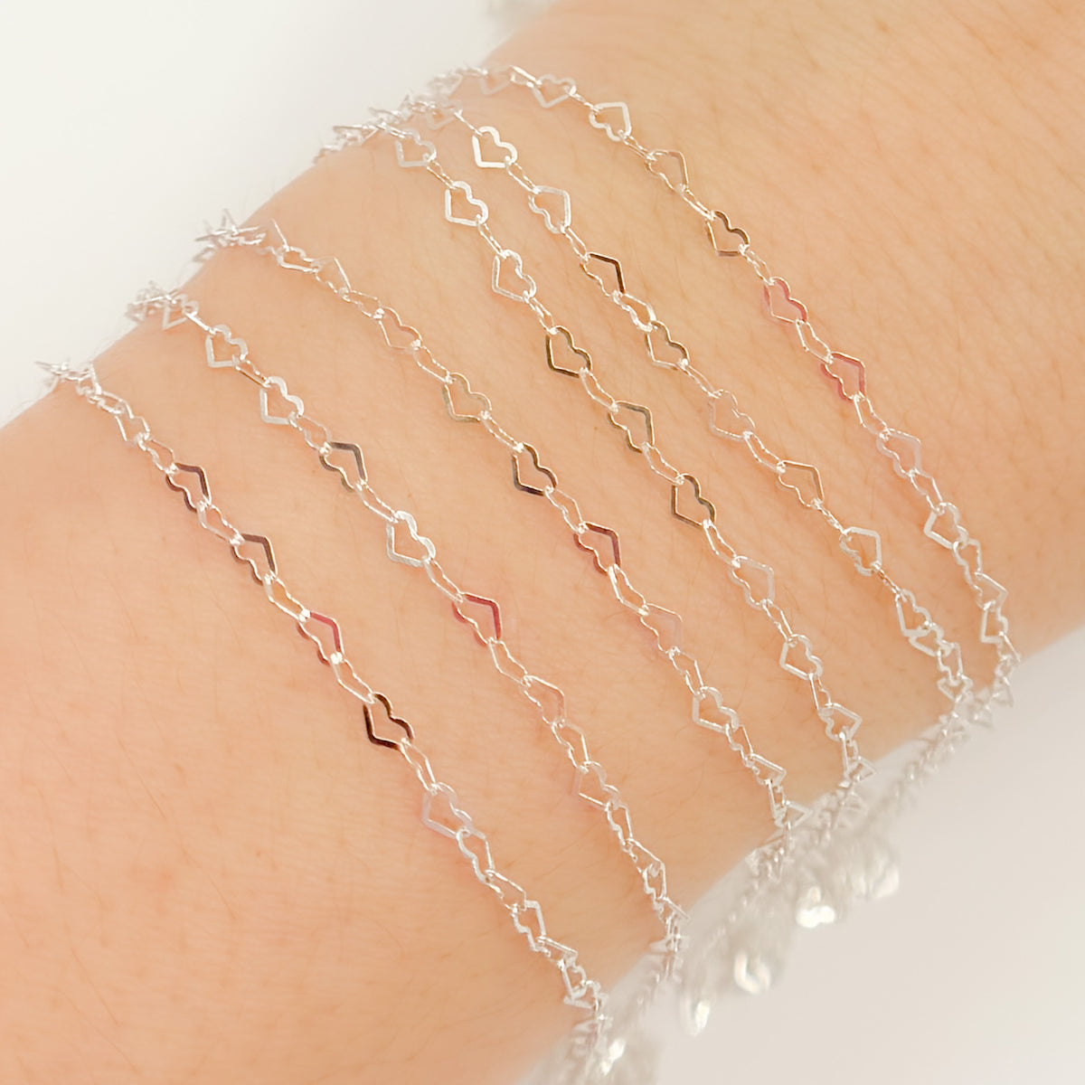 Shop Sterling Silver Flat Heart Link Chain