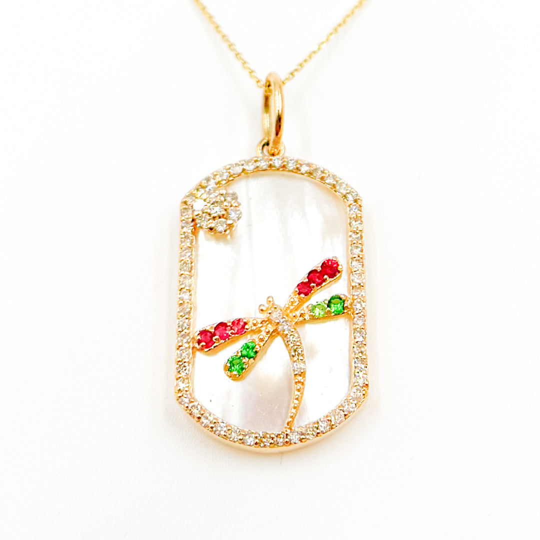 Shop Now Solid Gold Plaque Dragon-Fly Pendants