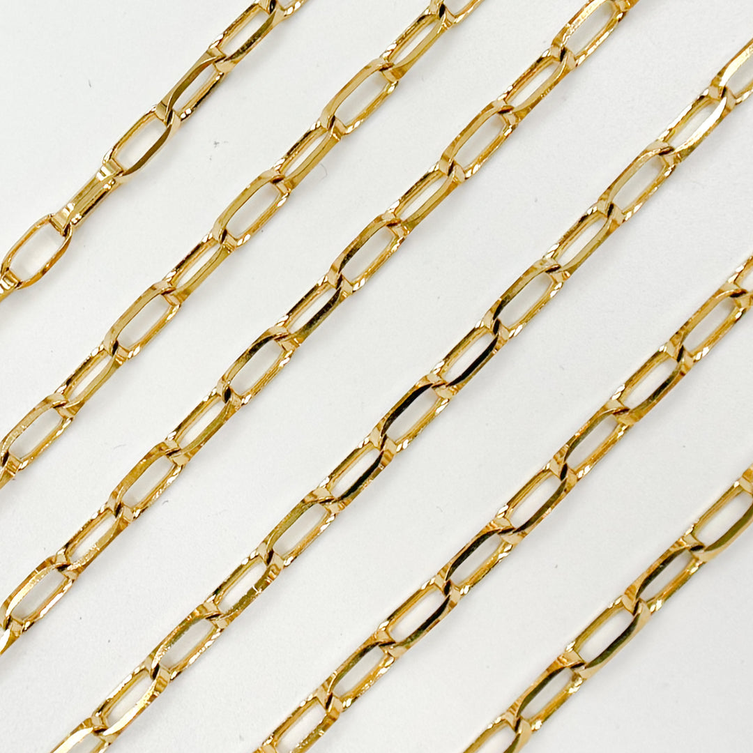 Y53GP. Gold Plated Sterling Silver Rectangular Link Chain