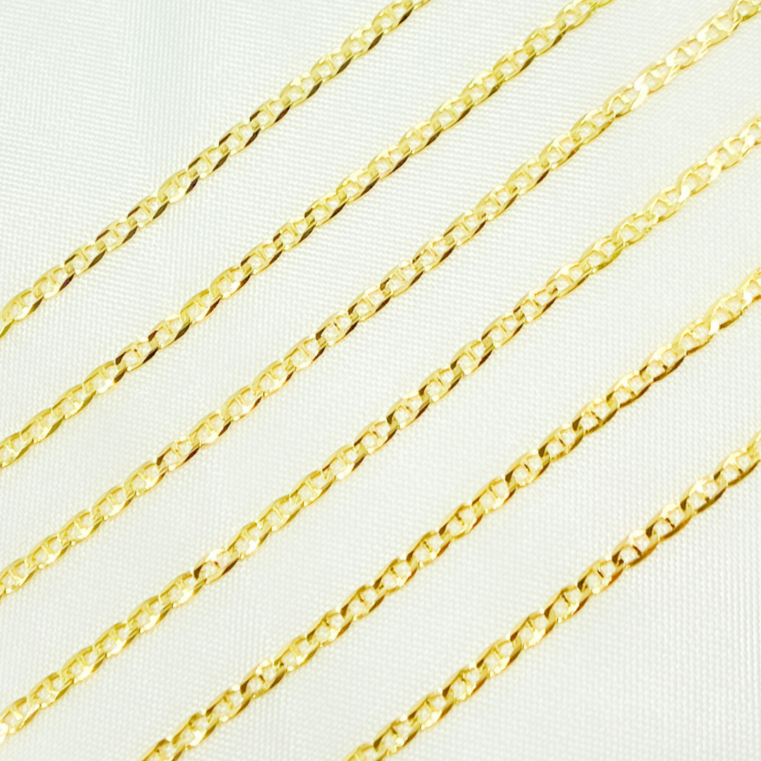 040FLP1FGT2A9L001byFt. 14k Solid Gold Flat Marina Link Chain