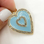 Load image into Gallery viewer, DP571A. Diamond Sterling Silver Heart Enamel Pendant
