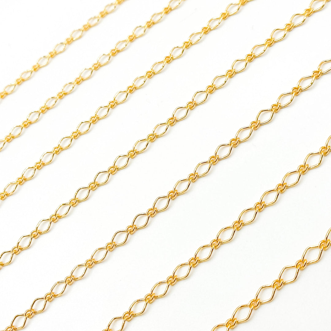 20MQGF. 14K Gold Filled Rhomb Link Chain